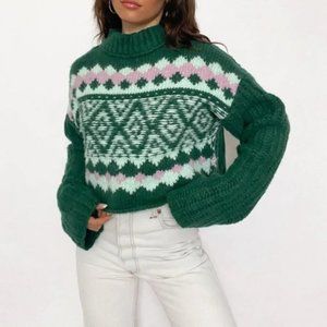 Free People Alpine Pullover Sweater Spearmint Pine